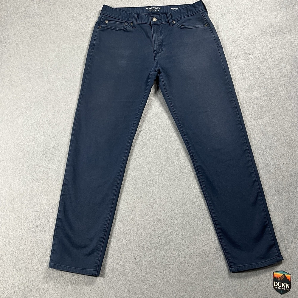 Banana Republic Jeans Mens 33x31‎ Blue Traveler Slim Straight Athletic Denim